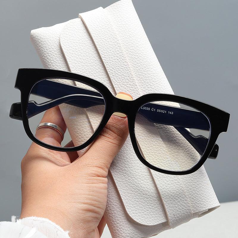 Thick Frame Box Glasses Frame Male And Female Students Anti Blue Light Internet Celebrity Optical Glasses Glasses With Myopic Glasses Option - Amazitshop