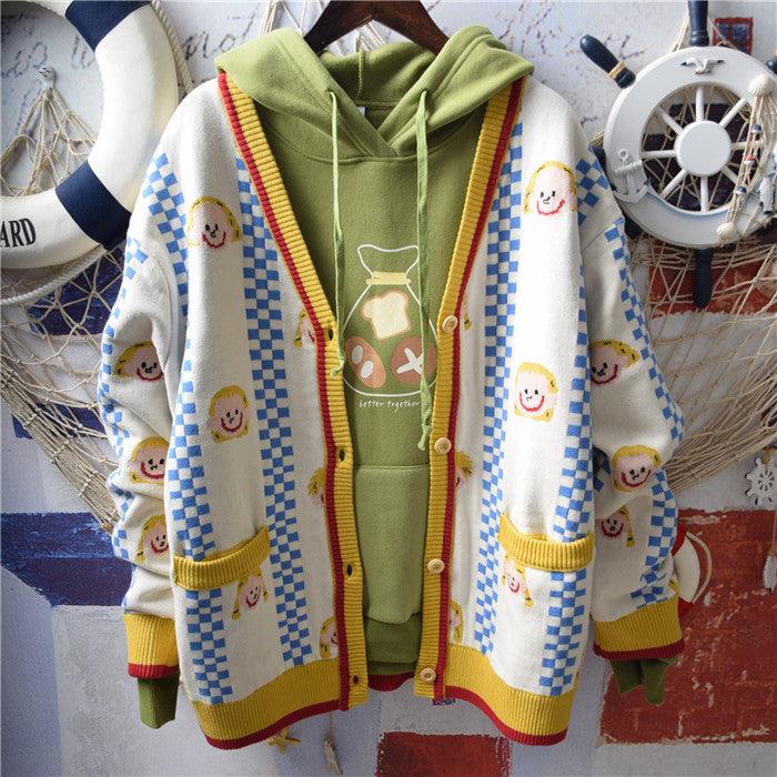 V - neck sweater sweater - Amazitshop