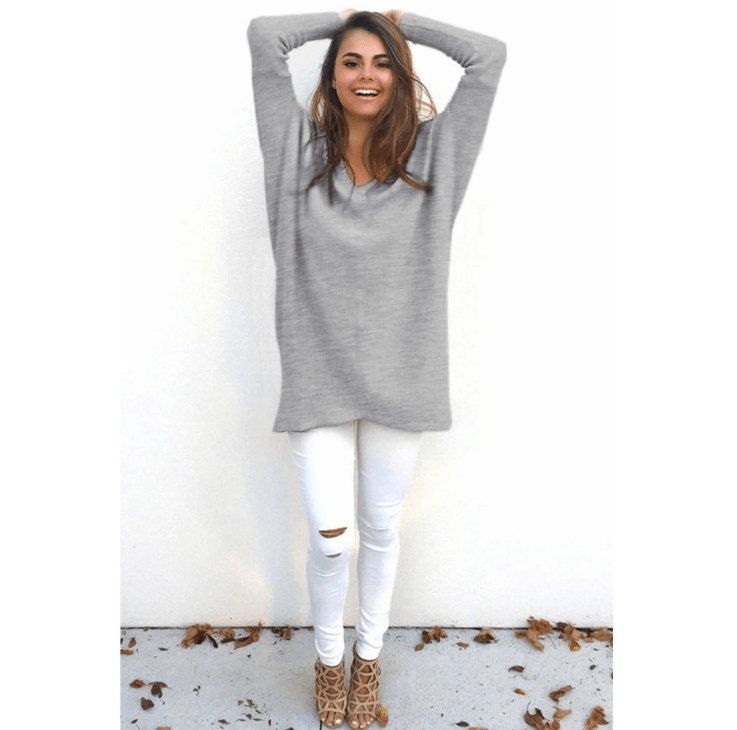 V - Neck Warm Sweaters Casual Sweater - Amazitshop
