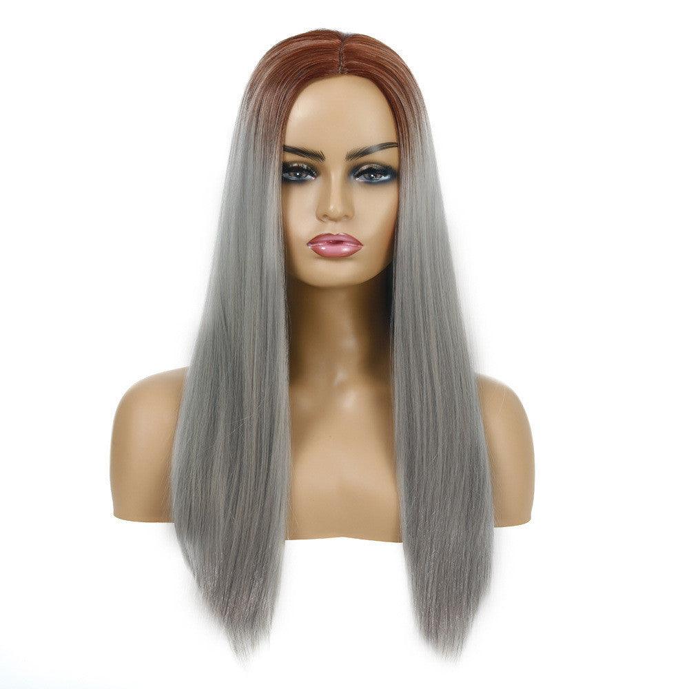 Women's Chemical Fiber Hair Wigs For Long Straight Dyed Hair - Amazitshop