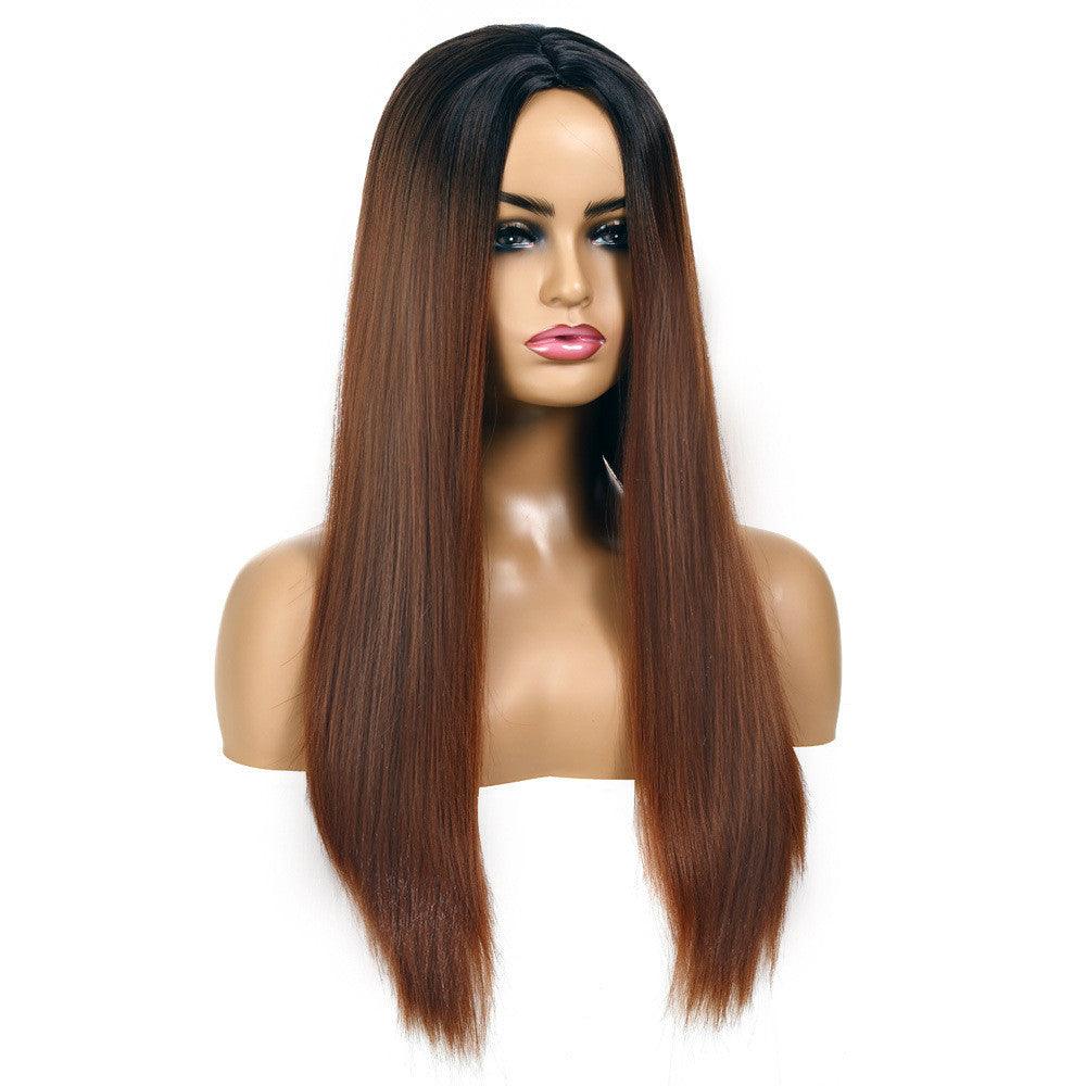 Women's Chemical Fiber Hair Wigs For Long Straight Dyed Hair - Amazitshop