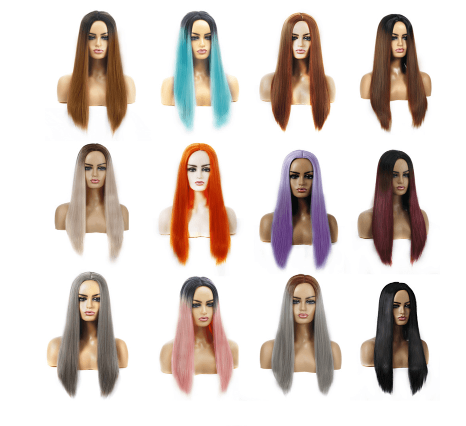 Women's Chemical Fiber Hair Wigs For Long Straight Dyed Hair - Amazitshop