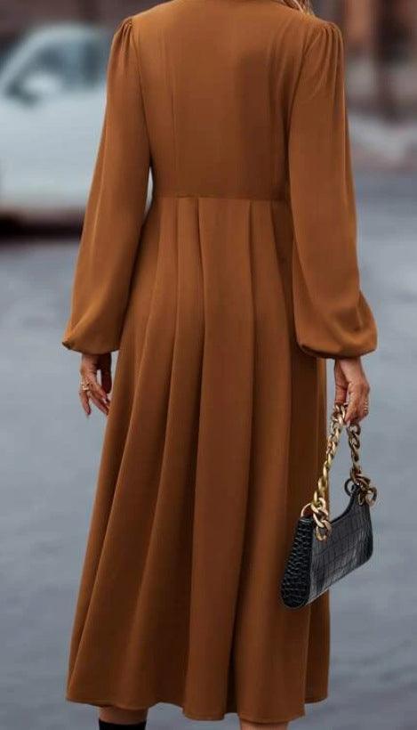 Women's Mercerized Cotton V - neck Dress - Amazitshop