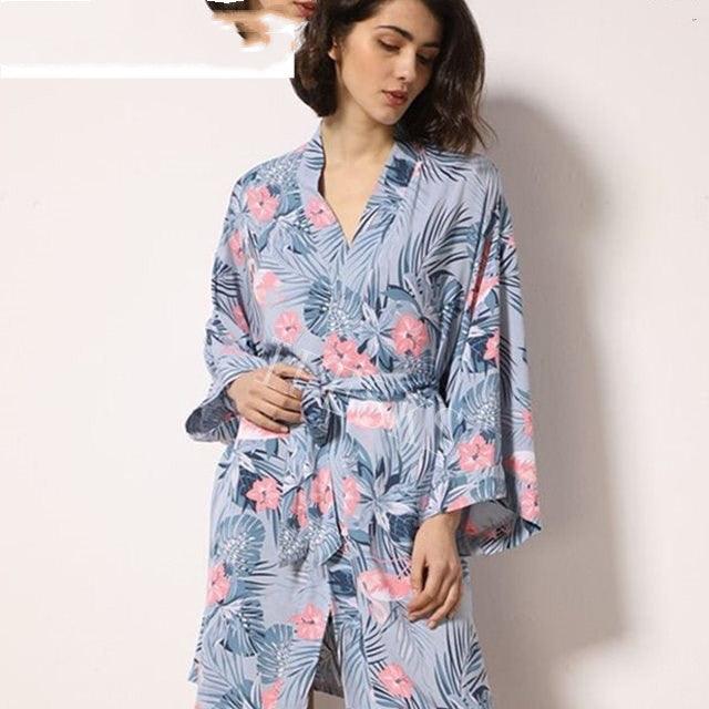 Sleepwear Robe Spring Thin Cotton-silk Women - amazitshop