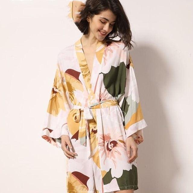 Sleepwear Robe Spring Thin Cotton-silk Women