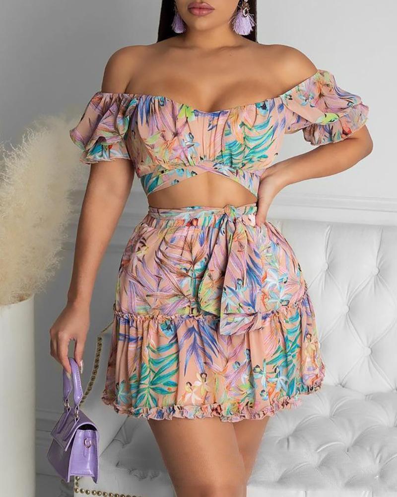 New Women' Floral Print Dress Floral - amazitshop