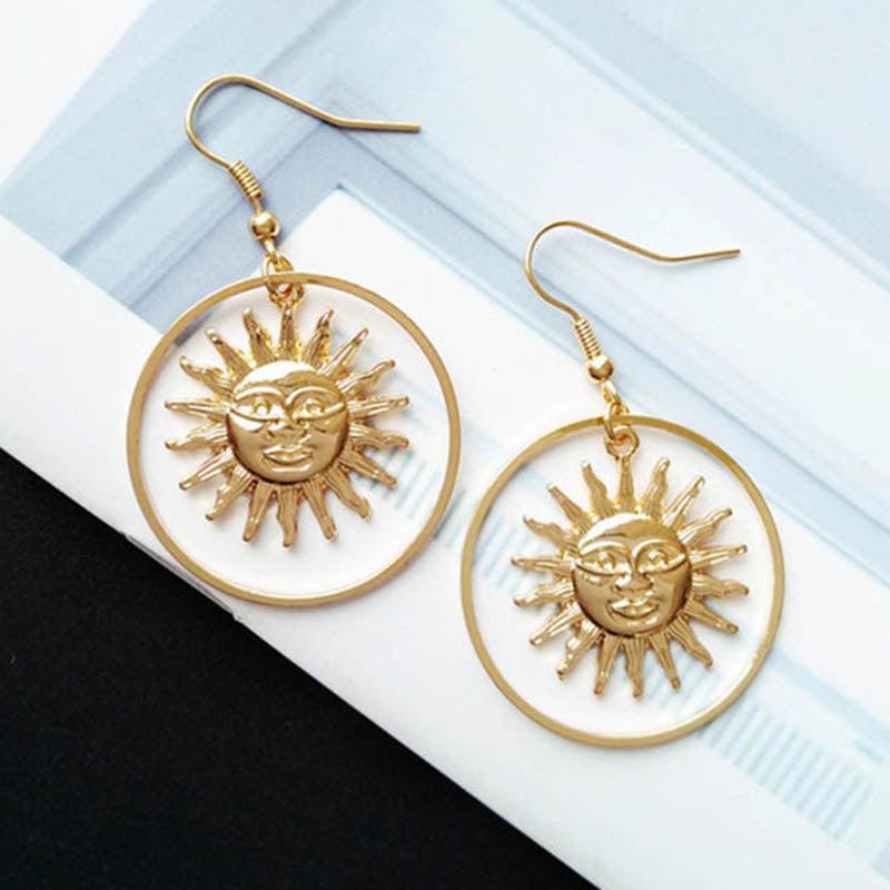 Best Simple basic sun student pop earrings - amazitshop