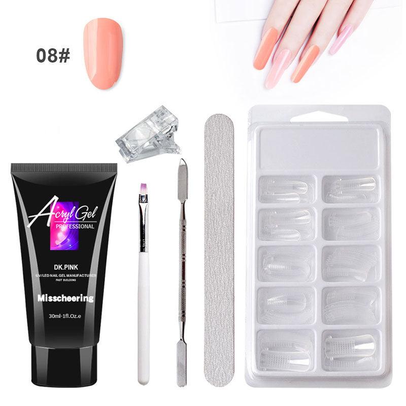 Painless Extension Gel Nail Art Without Paper Holder Quick Model Painless Crystal Gel Set - amazitshop