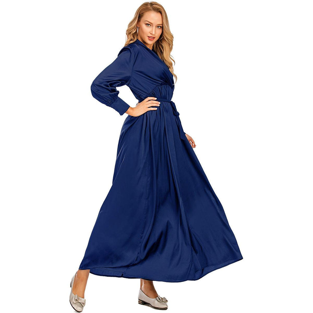 Fashion Women's Long Dress V-Neck Dubai Style - amazitshop