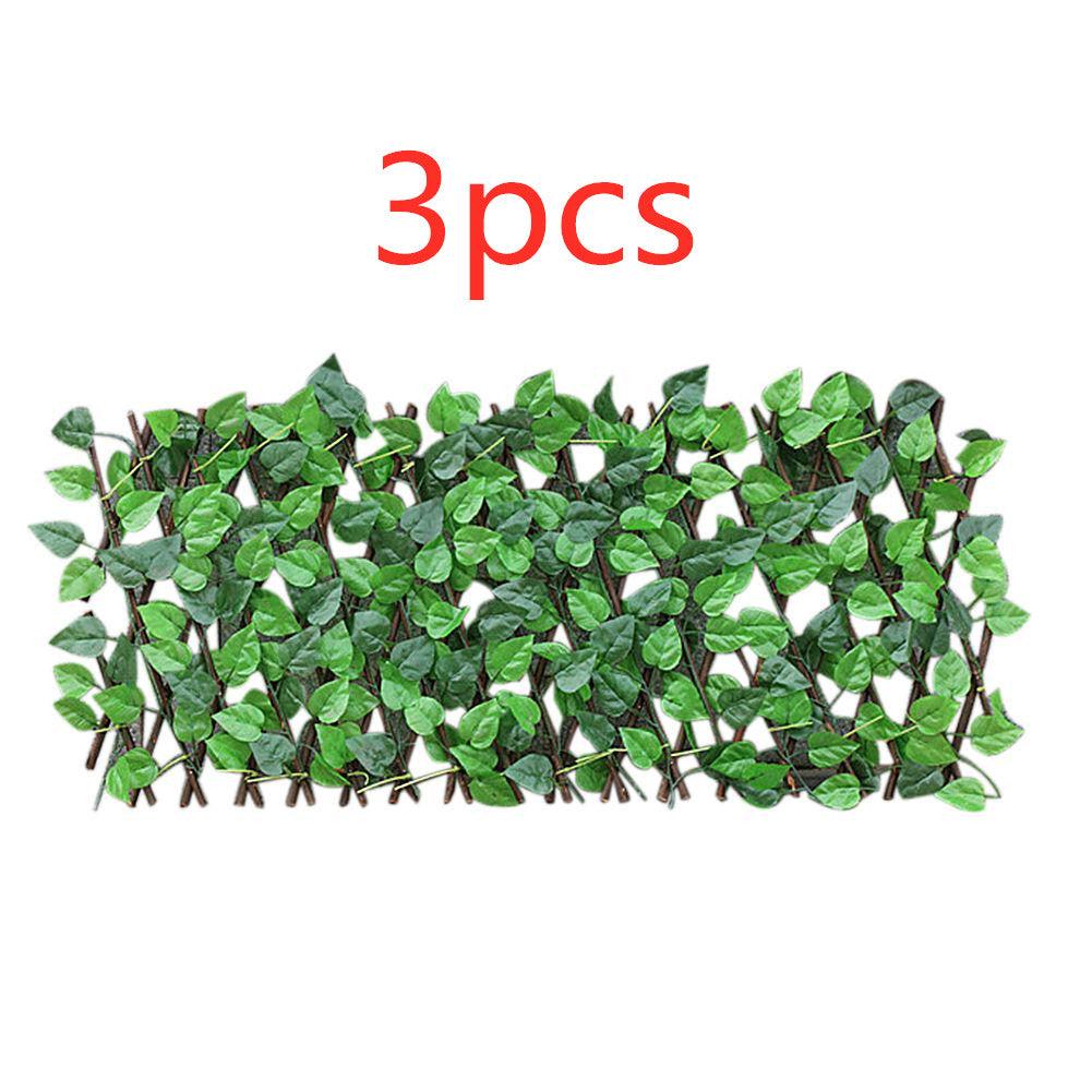 Garden Fence Decoration For Privacy Wood With Artificial Green Leaf Retractable Extension Fencing For Courtyard Home Decoration - amazitshop