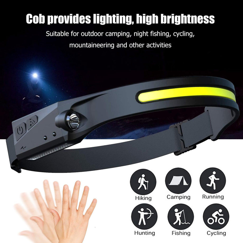 COB LED Induction Riding Headlamp Flashlight USB Rechargeable Waterproof Camping Headlight With All Perspectives Hunting Light - amazitshop