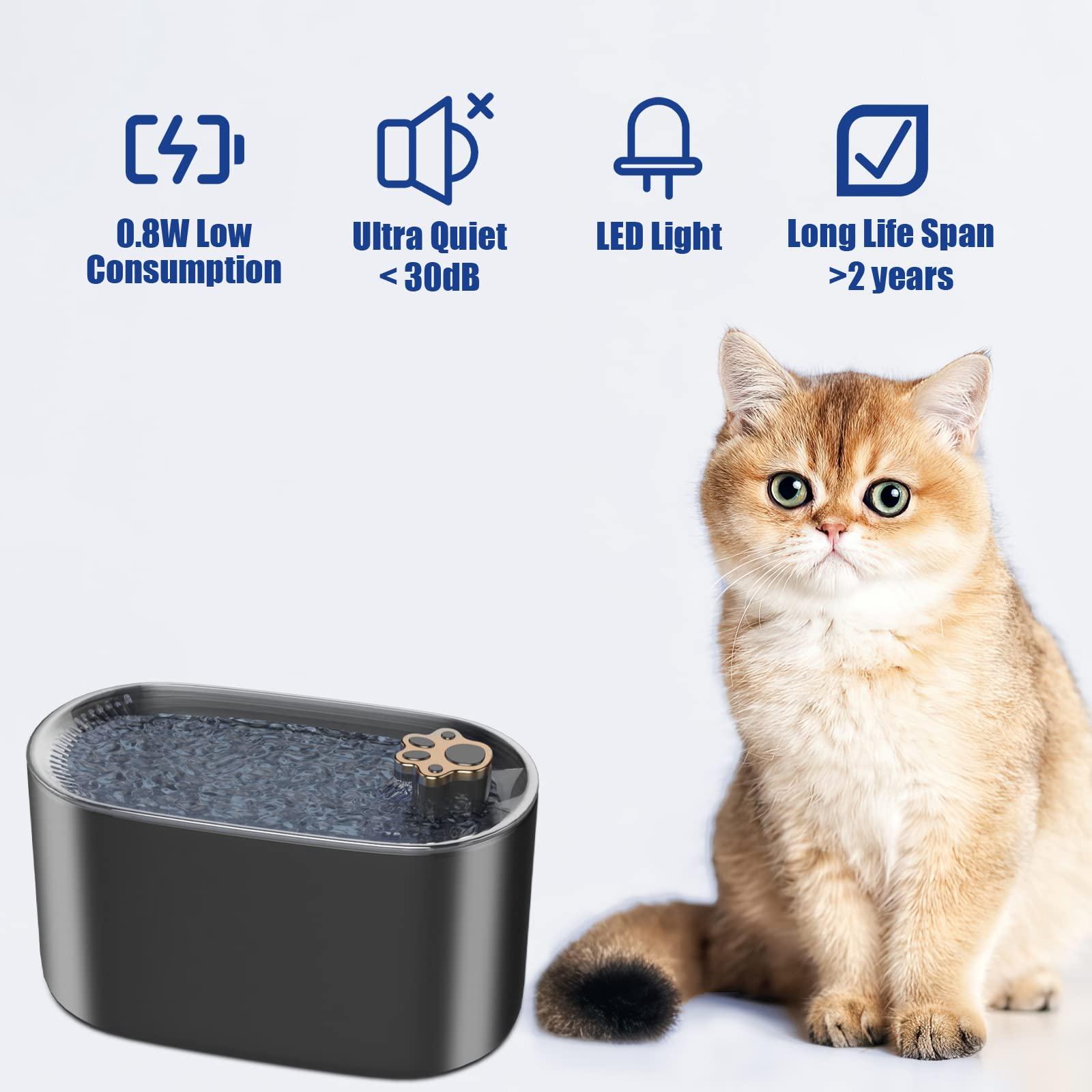 3L Cat Water Fountain Filter Automatic Drinker For Dogs Cats Pet Water Dispenser Ultra - Quiet Water Dispenser With LED Light Pet Products - Amazitshop