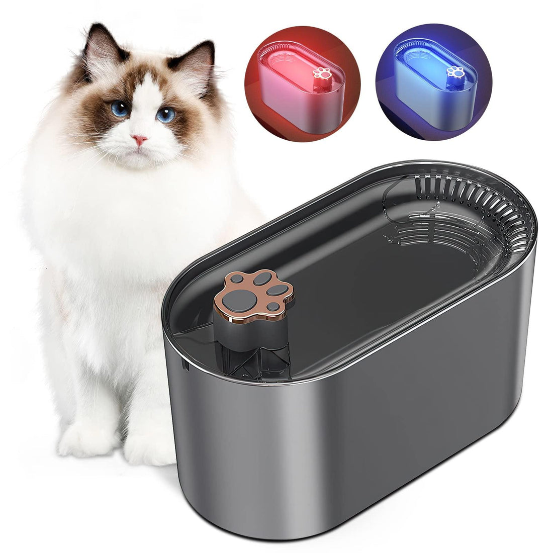 3L Cat Water Fountain Filter Automatic Drinker For Dogs Cats Pet Water Dispenser Ultra - Quiet Water Dispenser With LED Light Pet Products - Amazitshop