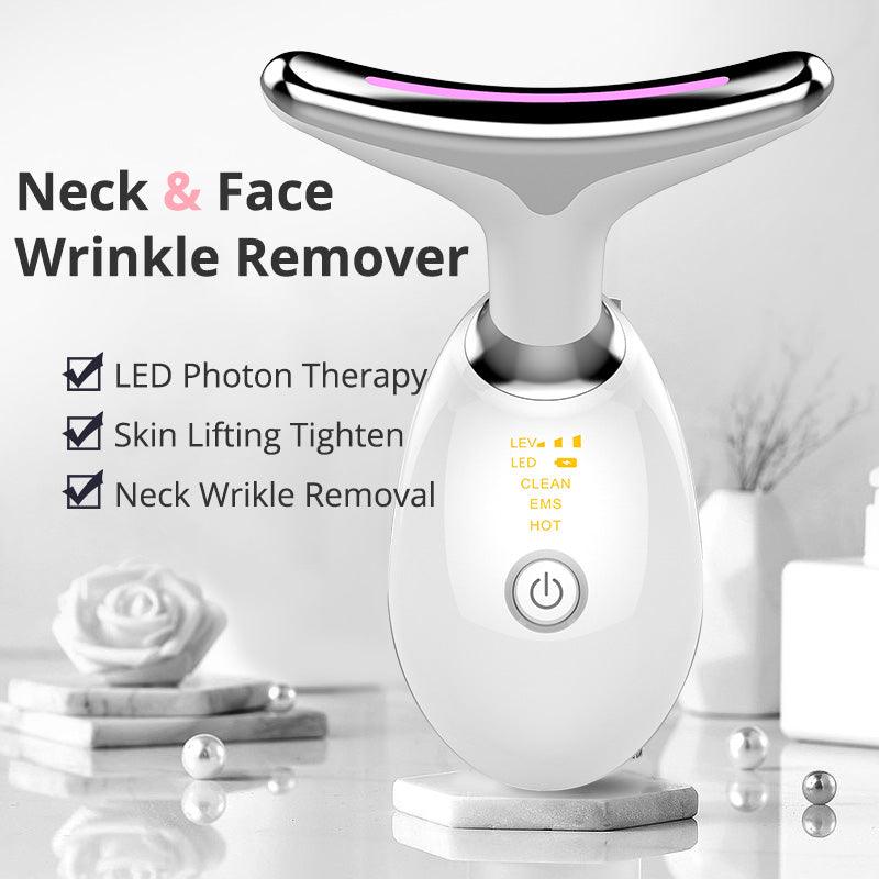 Thermal Neck Lifting And Tighten Massager Electric Microcurrent Wrinkle Remover LED Photon Face Beauty Device For Woman