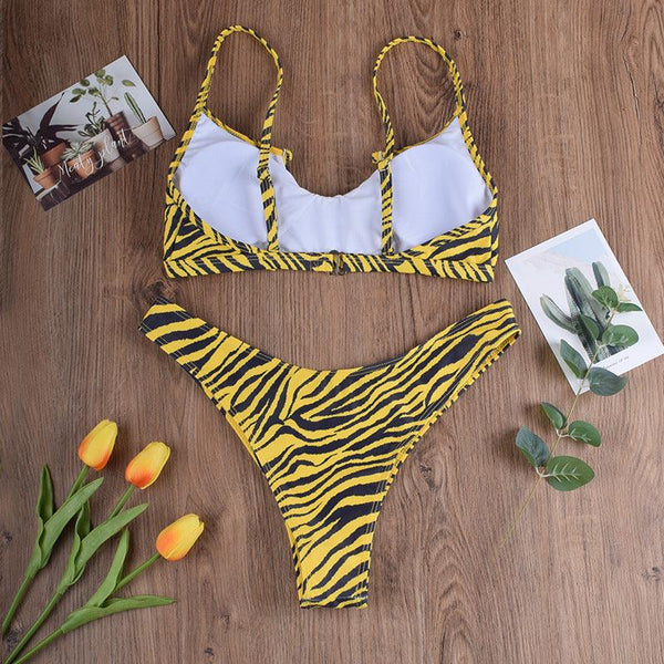 Top Tiger Print Women's Swimwear