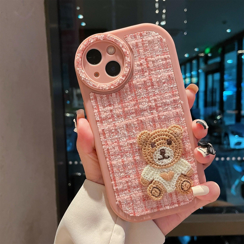 Mobile Cartoon Bear Phone Shell Flannel - amazitshop