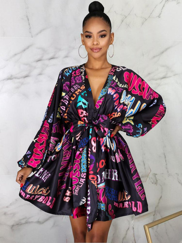 Best quality Women print dress - amazitshop