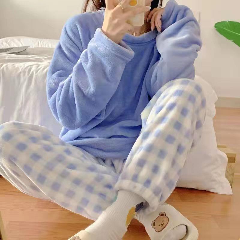 Autumn And Winter New Flannel Thickened Cute Loungewear