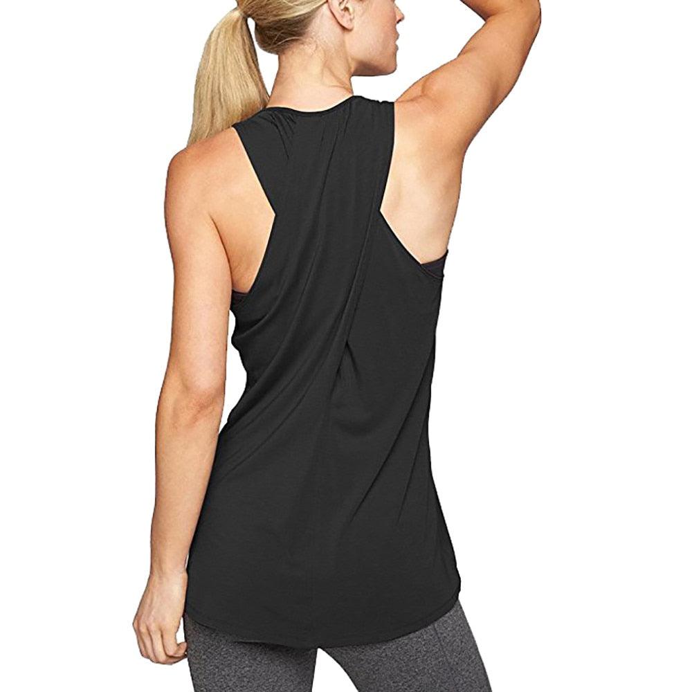 Yoga Shirt Active-Tank-Top Sports-Vest Racerback Gym Fitness Workout Women's Sleeveless - amazitshop