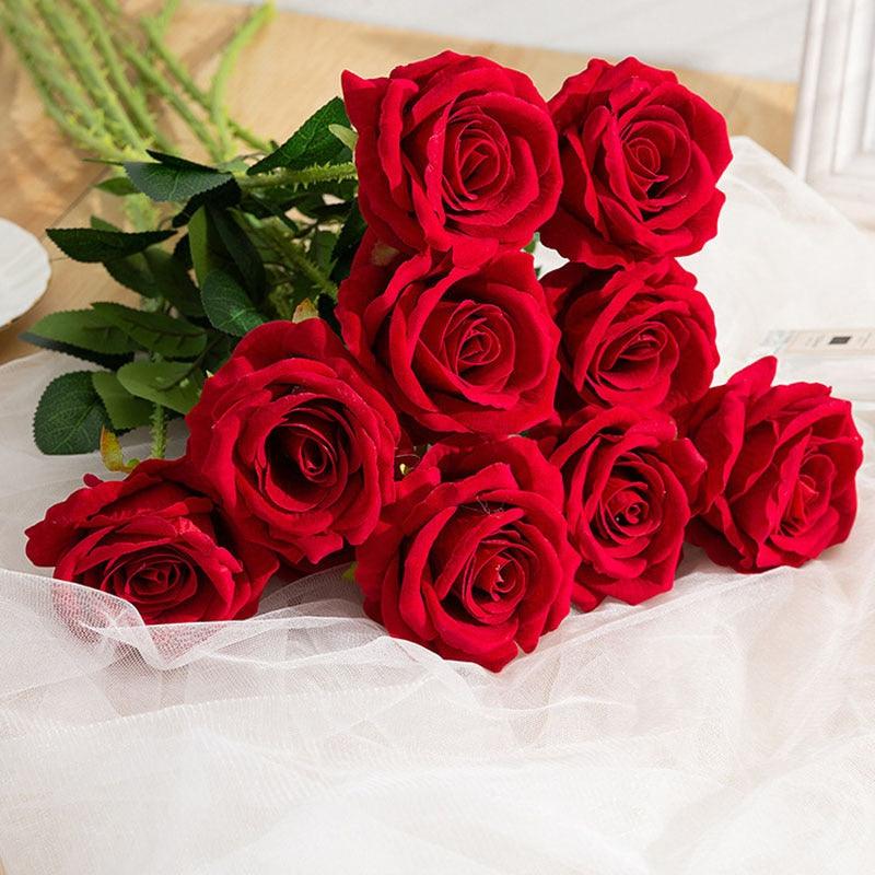 Red Artificial Rose Flowers Living Room Home Decoration Flowers Bouquet