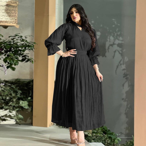 Best Fashionable Muslim Women's Bright Silk Satin Dress - amazitshop