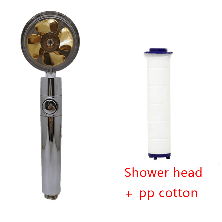 Shower Head Water Saving Flow 360 Degrees Rotating With Small Fan ABS Rain High Pressure Spray Nozzle Bathroom Accessories - amazitshop