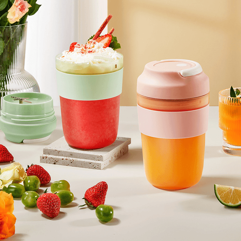Portable Blender Juicer Cup Rechargeable With 4 Blades For Shakes And Smoothies Maker 400ml Fresh Fruit Mixer Juicer Cup - amazitshop