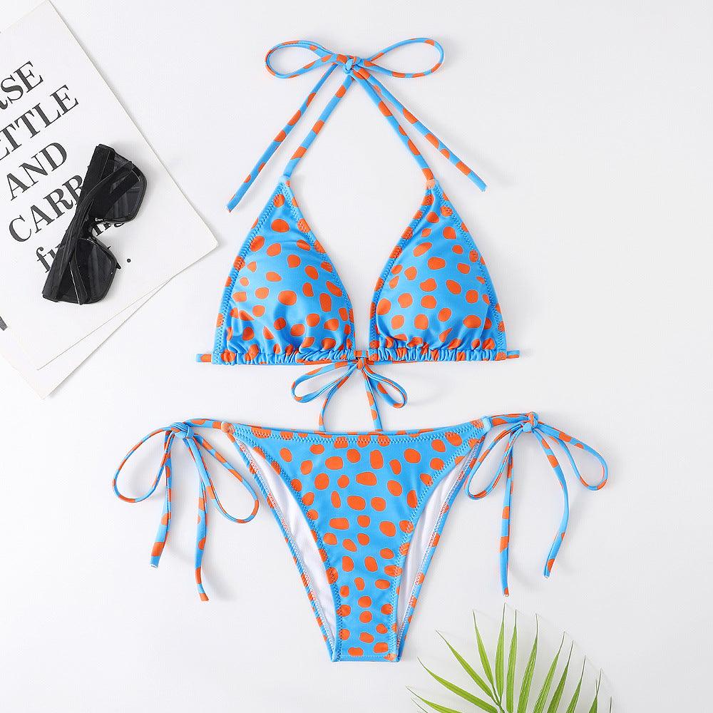 Multicolor Printed Split Swimsuit Bikini - amazitshop