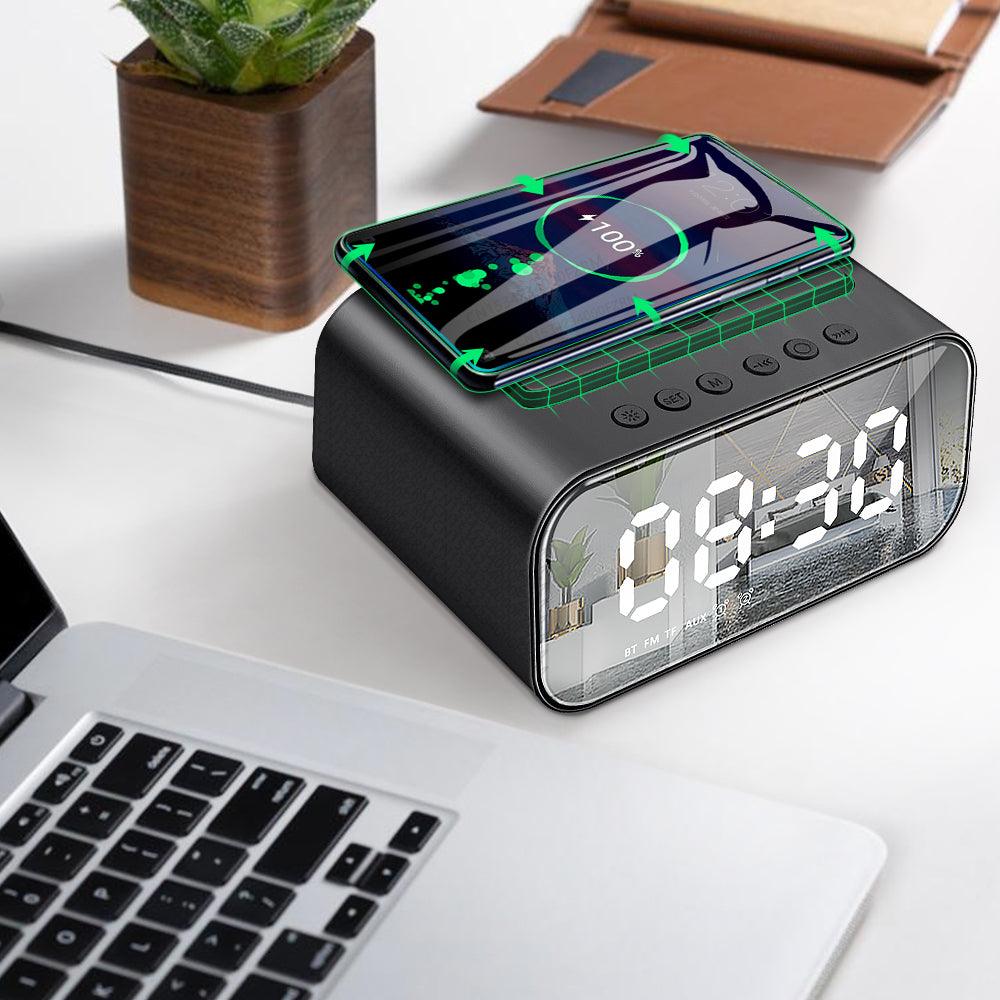 Charging Bluetooth Speaker Clock Led Alarm Clock Audio Wireless Charging Bluetooth Speaker