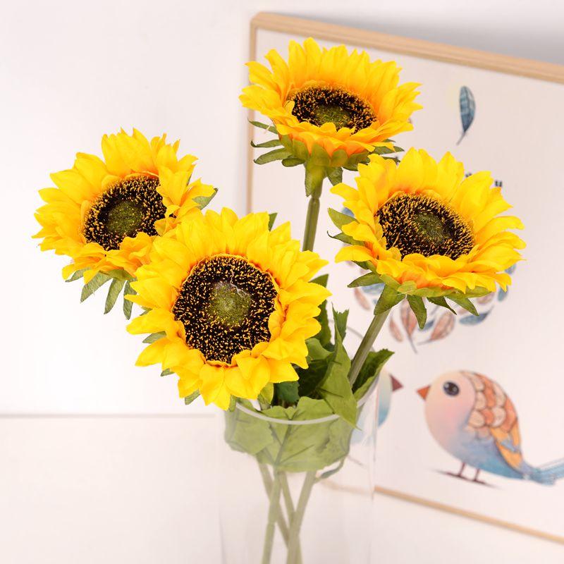 Single Sunflower Artificial Flower Decoration Silk Ornaments - amazitshop