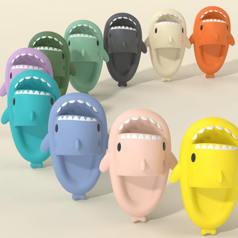 Adult's Slippers Indoor Outdoor Funny Shark Cartoon - Amazitshop