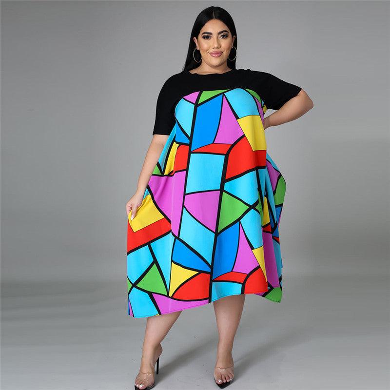 Figure Fashion Tongle Plus Size Dress - Amazitshop