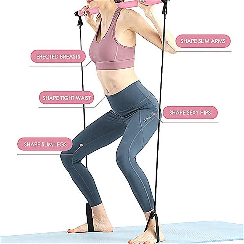 Fitness Yoga Pilates Bar Portable Gym - Amazitshop