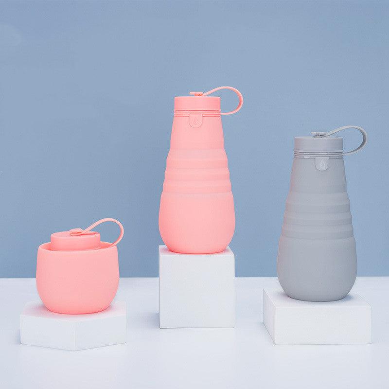 Food Grade Silicone Folding Water Bottle Drinking Accessories Kitchen Gadgets In Summer - Amazitshop