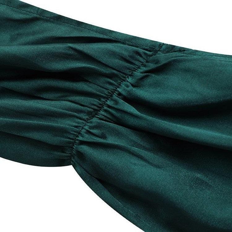 New Wrap Hips Women Dresses Long Sleeve Female Robe Body - con Neck - Amazitshop