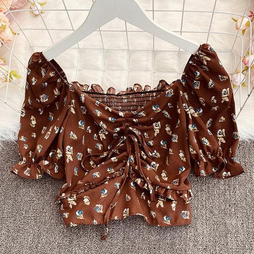 Summer Style Korean Chiffon Shirt Wooden Ear Lace Short - sleeved Top - Amazitshop