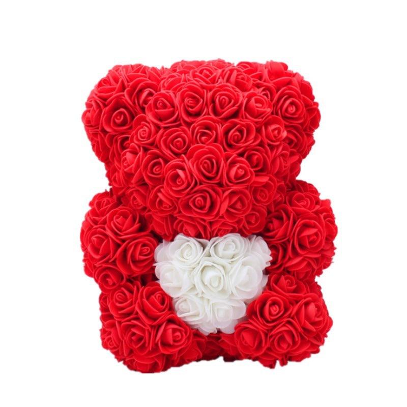 Valentine's Day Best Gift Rose Bear Eternal Flower Rose Teddy Bear 25cm - Amazitshop