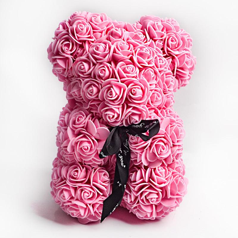 Valentine's Day Best Gift Rose Bear Eternal Flower Rose Teddy Bear 25cm - Amazitshop