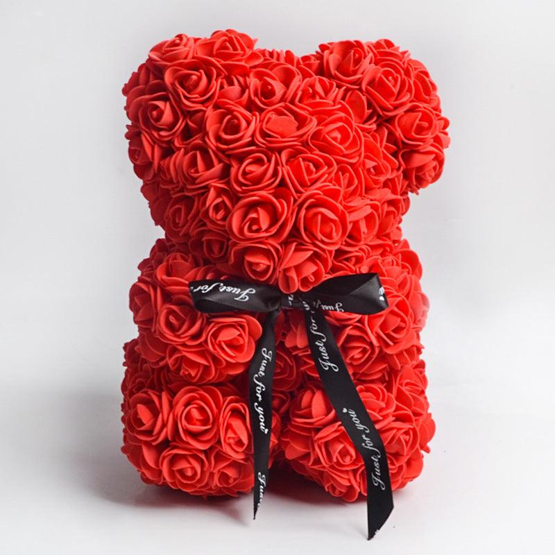 Valentine's Day Best Gift Rose Bear Eternal Flower Rose Teddy Bear 25cm - Amazitshop