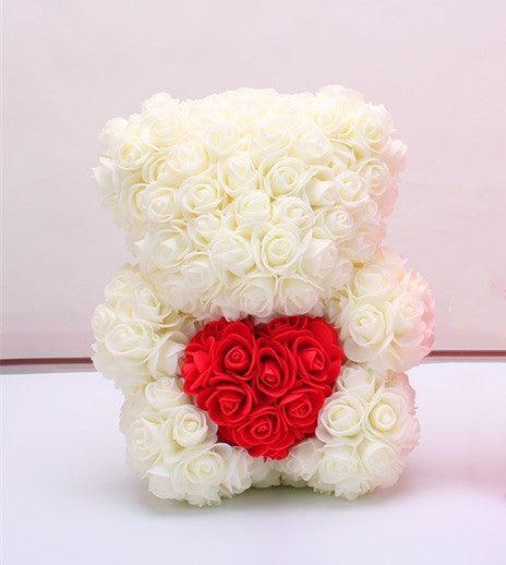 Valentine's Day Best Gift Rose Bear Eternal Flower Rose Teddy Bear 25cm - Amazitshop